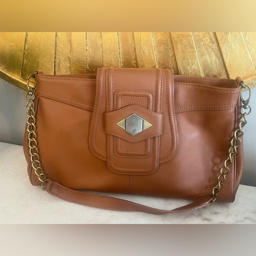 Rachel Zoe Tan Shoulder Bag with Chain Detail Strap